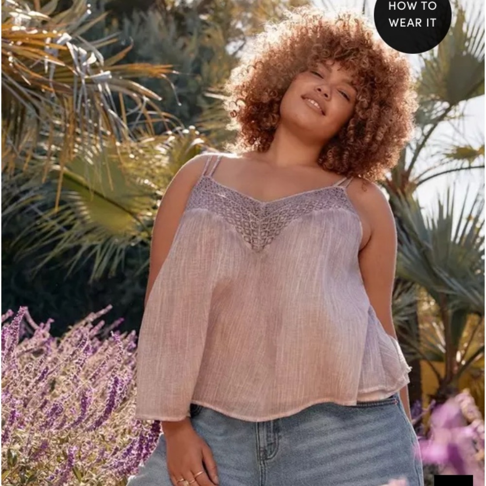 Torrid NWT Festi Crochet Cami